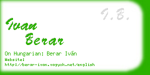 ivan berar business card